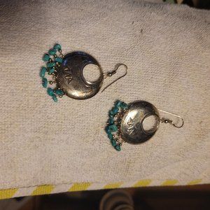 Super 2" Long Sterling Turquoise Earrings